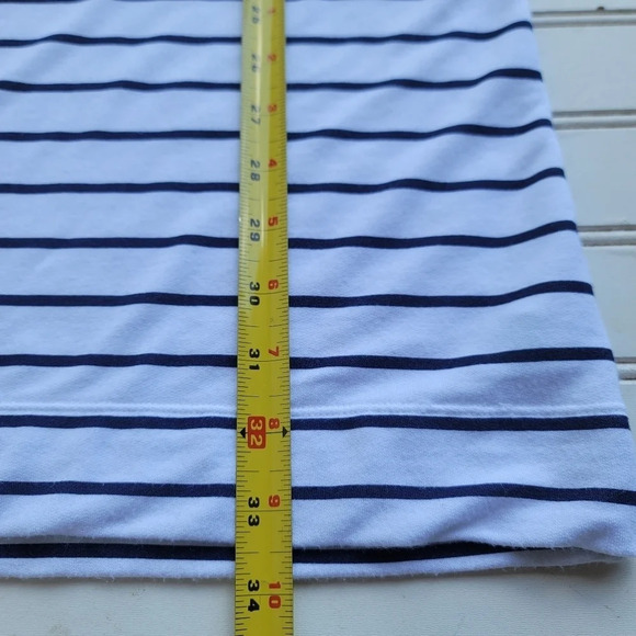 Lilly Pulitzer Hillary Popover Bright White Navy Blue Dress UPF 50+ Stretch Sz S - Picture 8 of 16